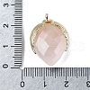 Natural Rose Quartz Pendants G-U019-01G-01-3