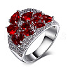 Brass Micro Pave Cubic Zirconia Finger Rings FS-WG4D6DE-05-2