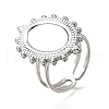 Tarnish Resistant 304 Stainless Steel Cuff Ring Findings PW-WG41752-02-1
