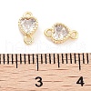 Brass Pave Clear Cubic Zirconia Connector Charms KK-P271-35G-3