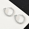 Brass Green Cubic Zirconia Hoop Earrings EJEW-Q016-12P-5