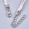 Waxed Cord and Organza Ribbon Necklace Making NCOR-T002-134-3