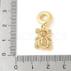 Brass Micro Pave Cubic Zirconia European Dangle Charms ZIRC-I071-26G-3
