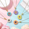 Glass Seed Beads & Polymer Clay & Evil Eye Lampwork Pendant Necklaces NJEW-MZ00101-1
