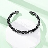 316 Surgical Stainless Steel Twisted Rope Shape Cuff Bangles BJEW-P319-04B-4