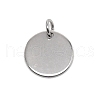 201 Stainless Steel Flat Round Tag Pendants STAS-WH0025-21C-1