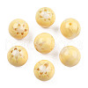 Flower Opaque Resin Beads RESI-T054-001-2