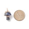 4Pcs 4 Styles Natural Mixed Stone Copper Wire Wrapped Pendants PALLOY-TA00006-3