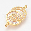 Brass Micro Pave Cubic Zirconia Links ZIRC-Q013-108G-2