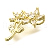 Rack Plating Brass Micro Pave Clear Cubic Zirconia Pendants KK-M309-10G-2
