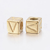304 Stainless Steel Large Hole Letter European Beads STAS-H428-01G-V-2