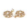 Brass Micro Pave Cubic Zirconia Pendants KK-B061-01G-3