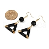 Handmade Glass Seed Beads Triangle Dangle Earrings EJEW-MZ00467-02-4