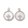 Brass Pendants Pave Shell X-KK-L208-76P-1