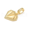 Brass Micro Pave Clear Cubic Zirconia Heart European Dangle Charms KK-U044-12G-2
