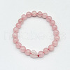 Fashionable Heart & Round Natural Rose Quartz Beaded Stretch Bracelets for Women Men EN4450-6-1