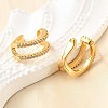 Brass Micro Pave Clear Cubic Zirconia Cuff Earrings EJEW-K309-12G-3
