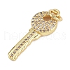 Brass Micro Pave Clear Cubic Zirconia Pendants KK-L231-12G-02-2