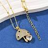 Brass Micro Pave Cubic Zirconia Pendant Necklaces NJEW-Q041-04G-5