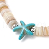 Natural Cultured Freshwater Pearl & Synthetic Turquoise Beads Stretch Bracelets BJEW-JB11876-4