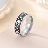 Retro 304 Stainless Steel Enamel Finger Rings for Men FS-WG366A7-01-1