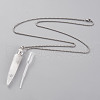 Natural Quartz Crystal Openable Perfume Bottle Pendant Necklaces NJEW-H216-05P-1