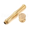 Golden Tone Brass Wax Seal Stamp Head with Bamboo Stick Shaped Handle STAM-K001-05G-Y-2