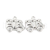Brass Micro Pave Cubic Zirconia Pendants KK-E090-17P-1