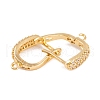 Rack Plating Brass Cubic Zirconia Hoop Earring Findings KK-S374-04G-03-2