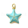 Brass Enamel Pendants KK-D295-16G-1