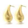 Rack Plating Brass Twist Teardrop Stud Earrings for Women EJEW-K247-02G-3