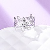 Brass Adjustable Open Cuff Rings for Women RJEW-R021-02P-1