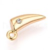 Brass Micro Pave Clear Cubic Zirconia Pendants KK-T075-03G-2