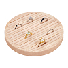 Flat Round 6-Slot Wood Ring Display Stands RDIS-WH0002-22-1