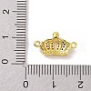 Real 18K Gold Plated Brass Micro Pave Cubic Zirconia Connector Charms X-KK-L209-045G-01-3