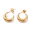 Vacuum Plating 304 Stainless Steel Crescent Moon Stud Earrings for Women EJEW-F280-05B-G-1