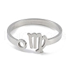 Non-Tarnish Constellations 304 Stainless Steel Open Cuff Ring for Women RJEW-L122-001P-09-2