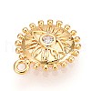 Brass Micro Pave Clear Cubic Zirconia Pendants KK-T075-21G-2