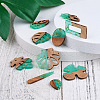 Kissitty 20Pcs 10 Style Transparent Resin & Walnut Wood Pendants RESI-KS0001-08-3