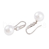 Rack Plating Brass Cubic Zirconia ABS Pearl Earring Hooks EJEW-S219-16P-05-2
