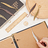 SUNNYCLUE 8Pcs 4 Style Feather Shape Tibetan Style Alloy Bookmarks Making AJEW-SC0002-56-3