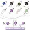 80Pcs 8 Styles Natural Mixed Gemstone Connector Charms PALLOY-UN00002-3
