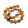 Natural Rhombus Tiger Eye Beads Strands G-L254-02-2