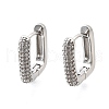 Brass Micro Pave Clear Cubic Zirconia Hoop Earrings EJEW-Z121-10P-4