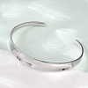304 Stainless Steel Open Cuff  Bangles for Women BJEW-R019-03P-02-3