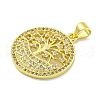 Rack Plating Brass Micro Pave Clear Cubic Zirconia Pendants KK-B091-40G-2
