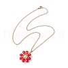 Glass & Glass Pearl Beads Pendants Necklaces for Women NJEW-MZ00106-06-4