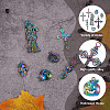 Spritewelry 32Pcs 8 Style Rainbow CoLOR Alloy Pendants PALLOY-SW0001-02-5