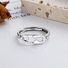 925 Sterling Silver Adjustable Finger Ring for Women FS-WG59C7E-01-3