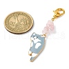 Cat Shapes Alloy Enamel Pendants Decorations HJEW-JM01769-3